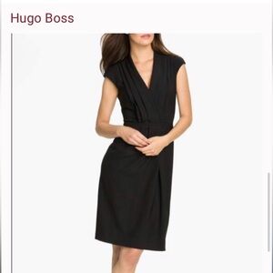 Hugo Boss black pleated sheath dress. Sz 0